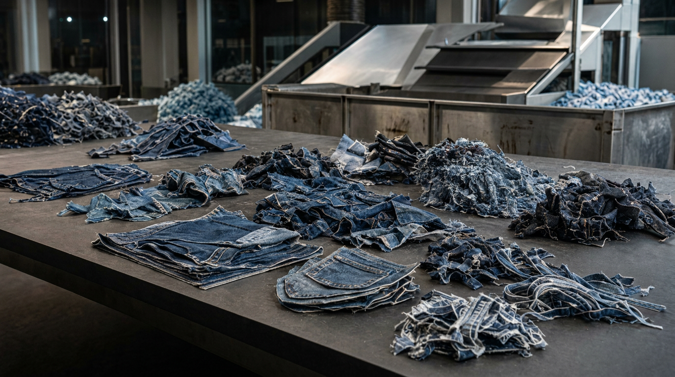 Recepción y clasificación de residuos textiles en planta Procitex